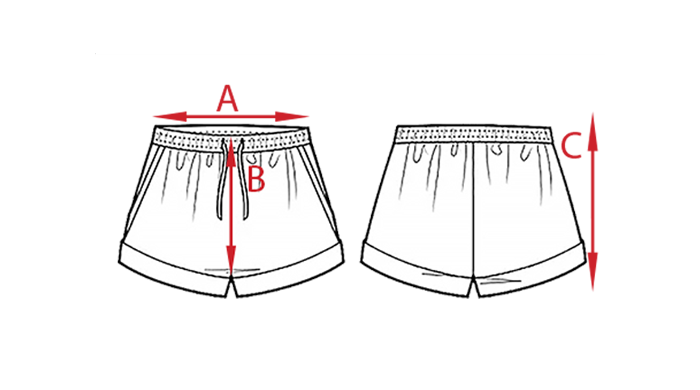 size sketch šortky